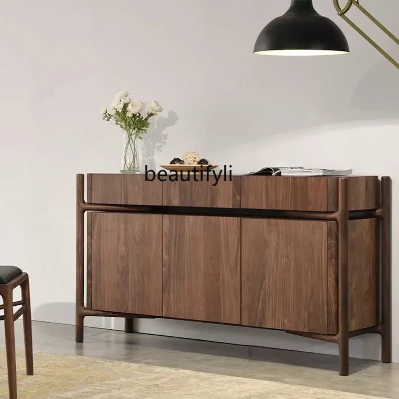 

zq1Nordic solid wood dining side entrance modern living room tea Japanese storage storage cabinet