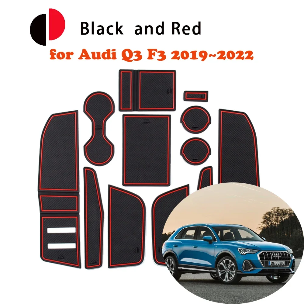 

Rubber Anti-slip Mat Door Groove Cup for Audi Q3 F3 2019~2022 Cushion Gate Slot Coaster Car Dust-proof Stickers Pad Accessorie