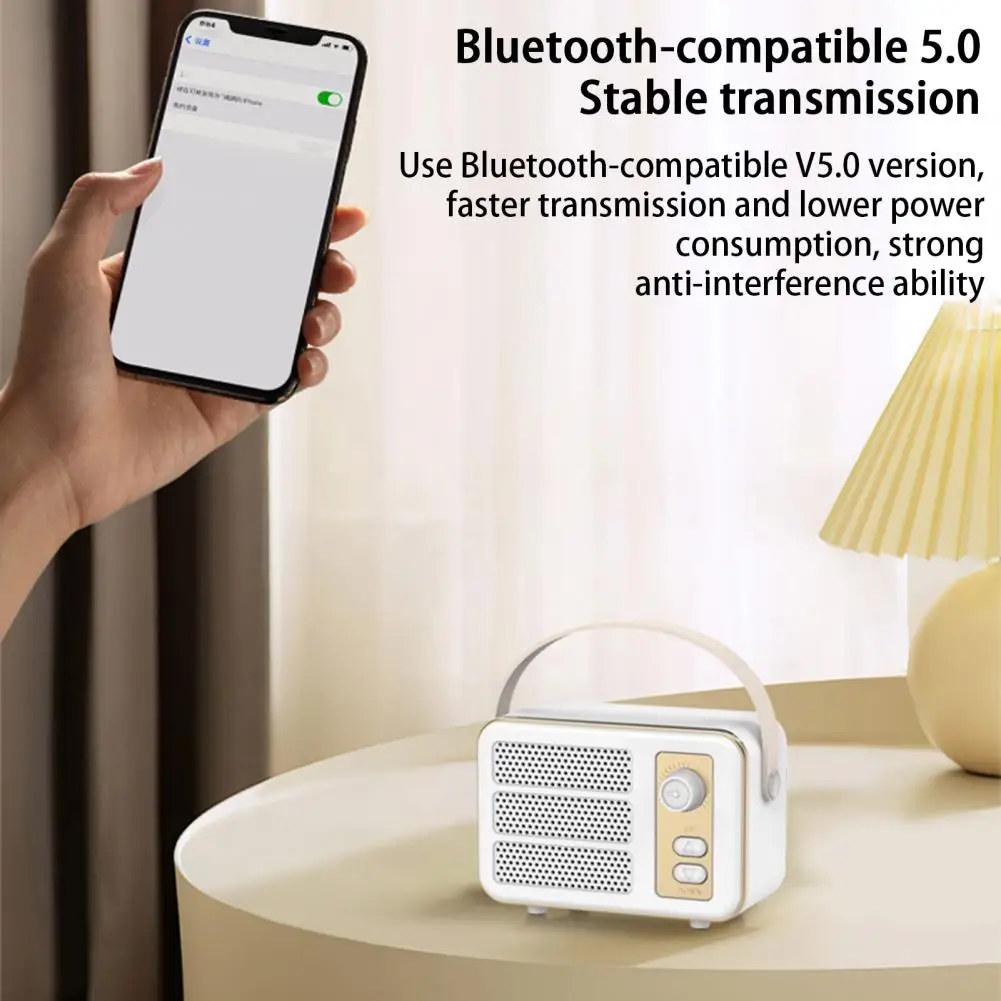 

Wireless Speaker Practical Volume Adjustable Fast Transmission Small Retro Bluetooth-compatible Speaker Outdoor