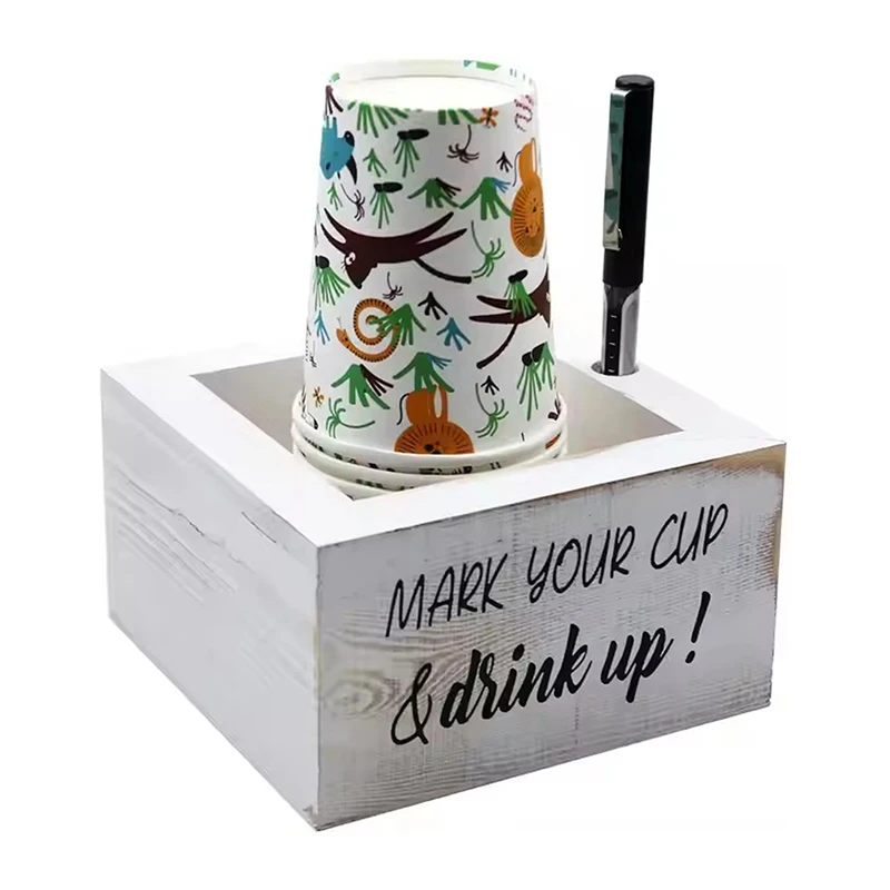 

Держатель для чашки на новоселье для вечеринки в соло, знак Your Cup And Drink Up, деревянный диспенсер для чашки для ванной комнаты, декор