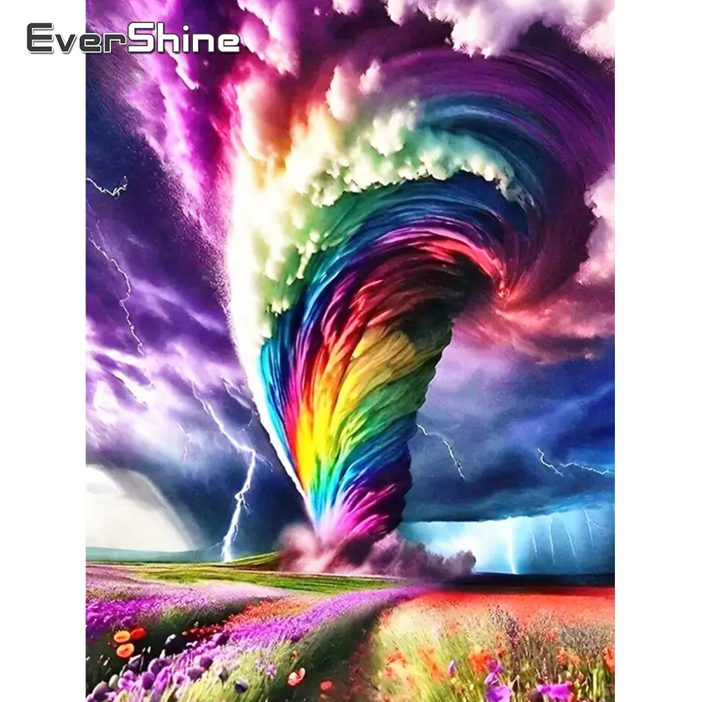 Evershine Diamond Mosaic Tornado Full Square Diamond Painting Rainbow New Arrival Embroidery 5D DIY Decor For Home