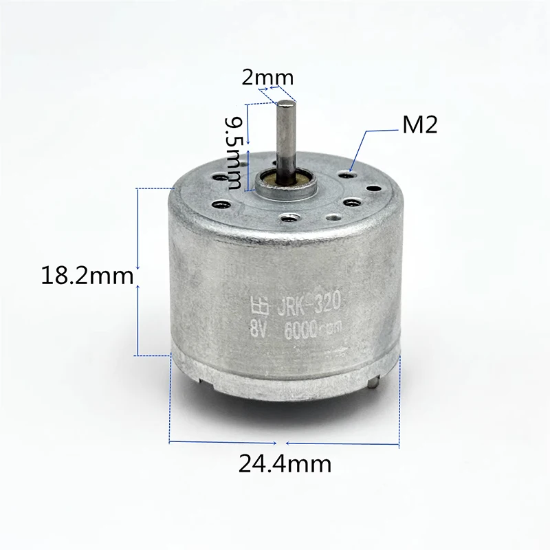 

RK-320T-11440 Mini 320 Electric Motor DC 3V 5V 6V 8V 6000RPM Small Micro 24mm Round Spindle Motor DIY Hobby Toy Fan Robot Engine