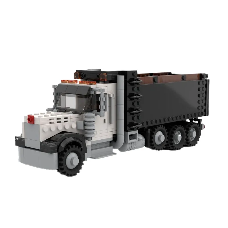 MOC-55757 Building Block Three-Axle Dump Truck Model Ornament 557 Pieces Children's Educational Birthday Christmas New Year Gift