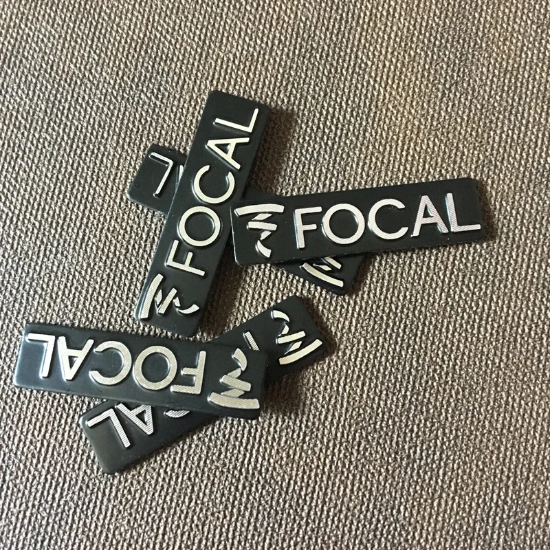 4x 3D معدن البؤري الألومنيوم سيارة عجلة القيادة شعار ملصق مكبر الصوت ملصقات السيارات سيارة التصميم شارة شعار الديكور #3