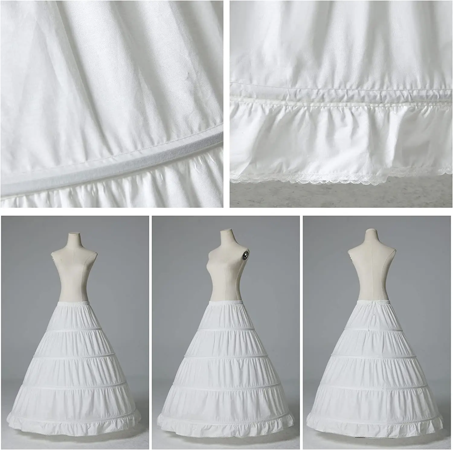 Hoop Petticoat สำหรับเจ้าสาว A-Line กระโปรง Crinoline Slip งานแต่งงานชุดไปงานเต้นรำชุด