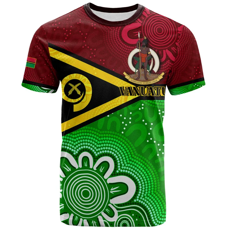 

3D Vanuatu Coat Of Arms Printing T Shirt Polynesian Tattoo Graphic T-shirts For Men Kid Fashion Streetwear Clothing Harajuku Tee