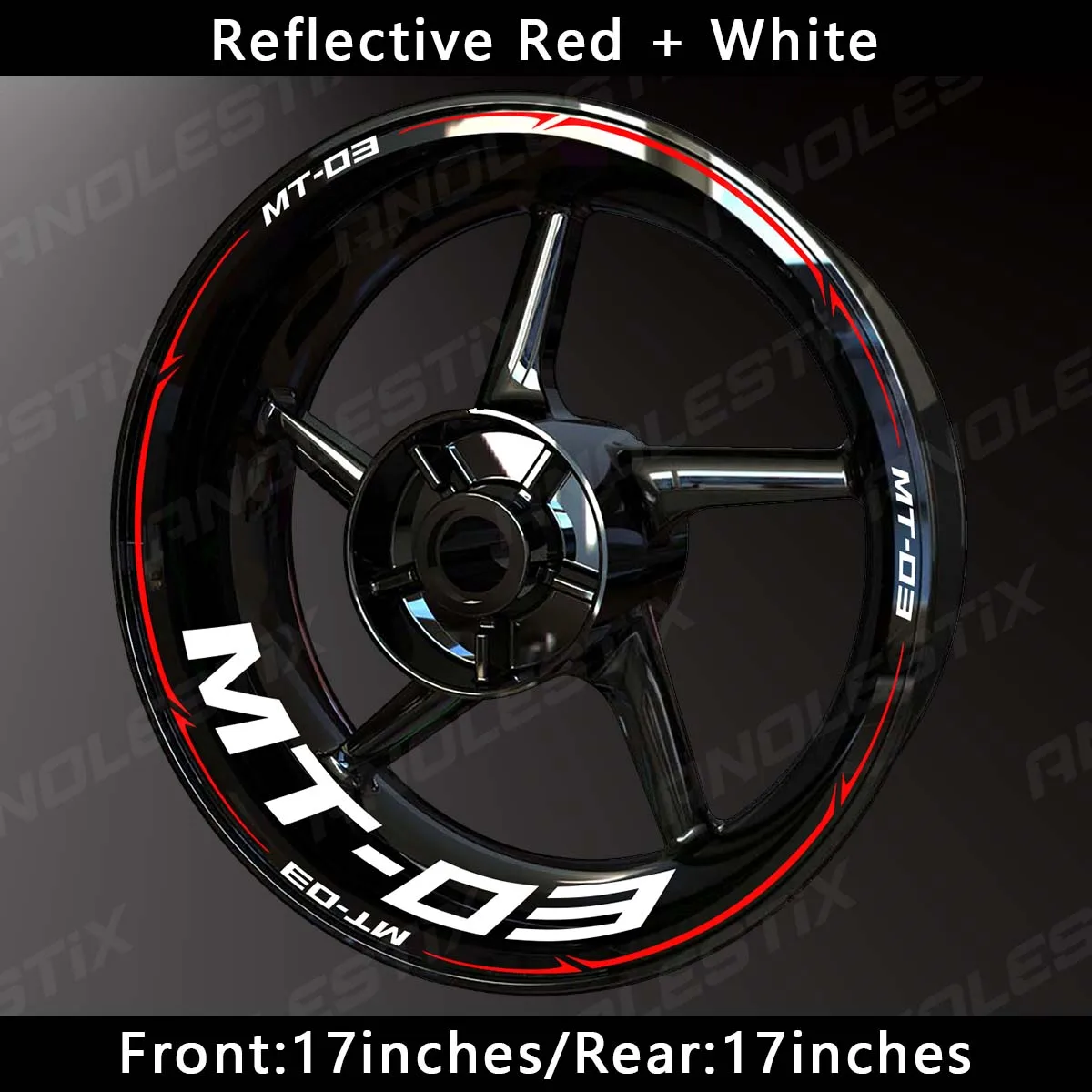 AnoleStix Reflective Motorcycle Wheel Sticker Hub Decal Rim Stripe Tape For YAMAHA MT-03 MT03