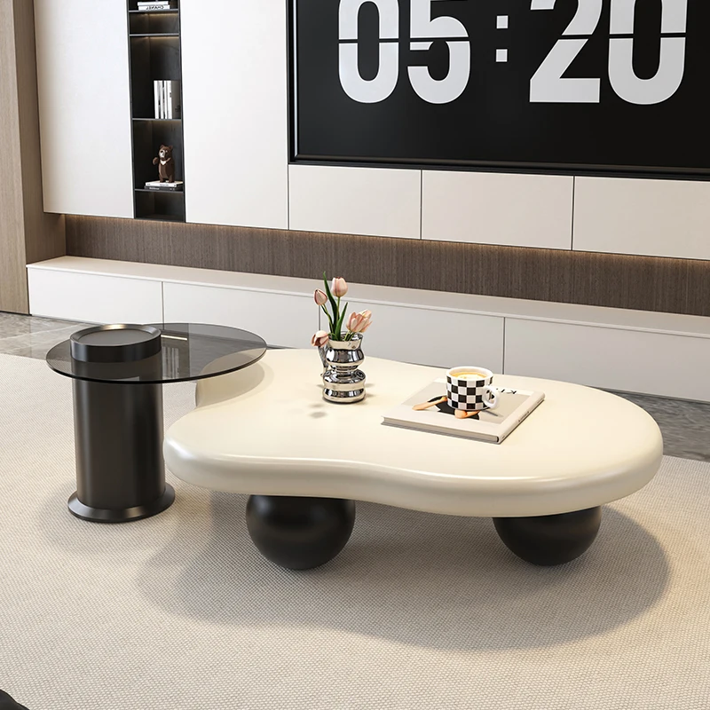 Luxo leve, nuvem, mesa de centro, moderno, simples, designer, estilo creme, apartamento pequeno