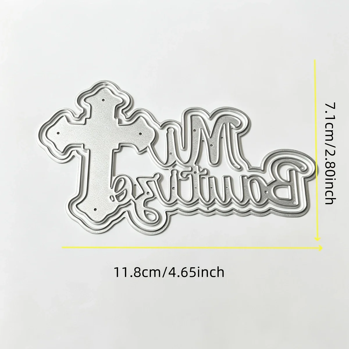 Spanish Word 'Mi Bautizo' Metal Cutting Dies for DIY Scrapbooking Card Making Handmade Embossing Craft Die Cut Decoration