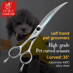 Fenice Professional Left Hand 7/7.5 Inch Super Curved 35° Pet Dog Grooming Scissors Shears Pet Trimming Scissors Dogs Products