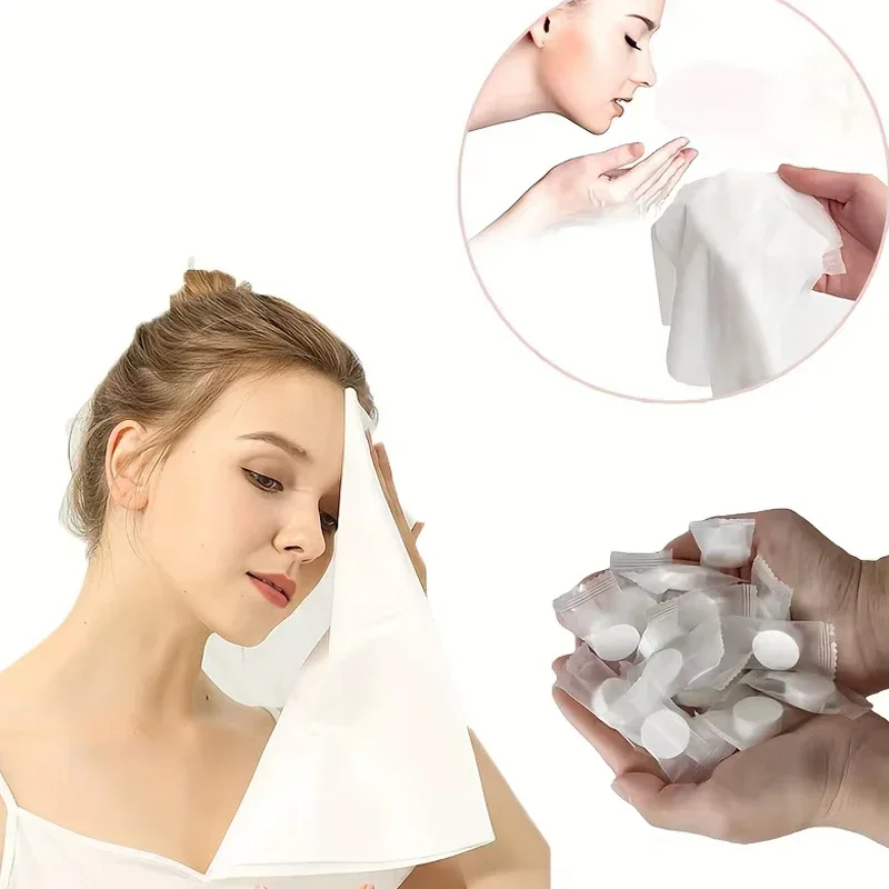 

10/50/100pcs Portable Compressed Towel Disposable Face Cleaning Soft Compressed Hand Wipe Towel Non-Woven Makeup Wipes