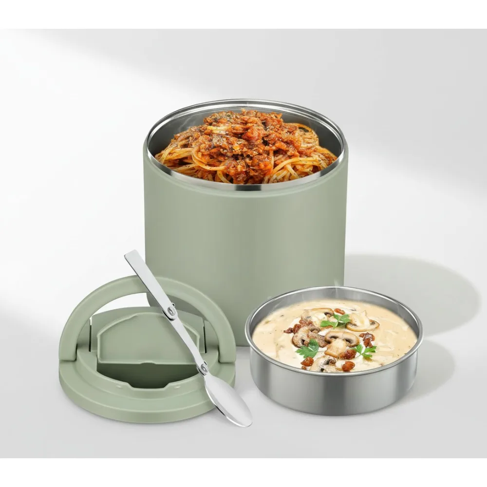 

Изолированная банка для еды на 40 унций — герметичный термос с широким горлышком и ложкой | Горячие/холодные блюда для взрослых