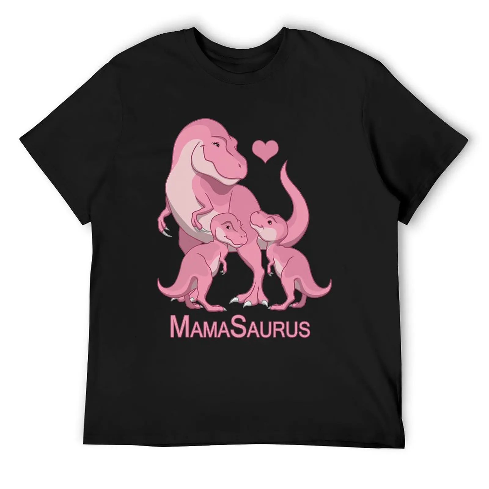 MamaSaurus Mother T-Rex & Twin Baby Girls Dinosaur T-Shirt oversizeds cotton graphic tees kawaii clothes clothing for men