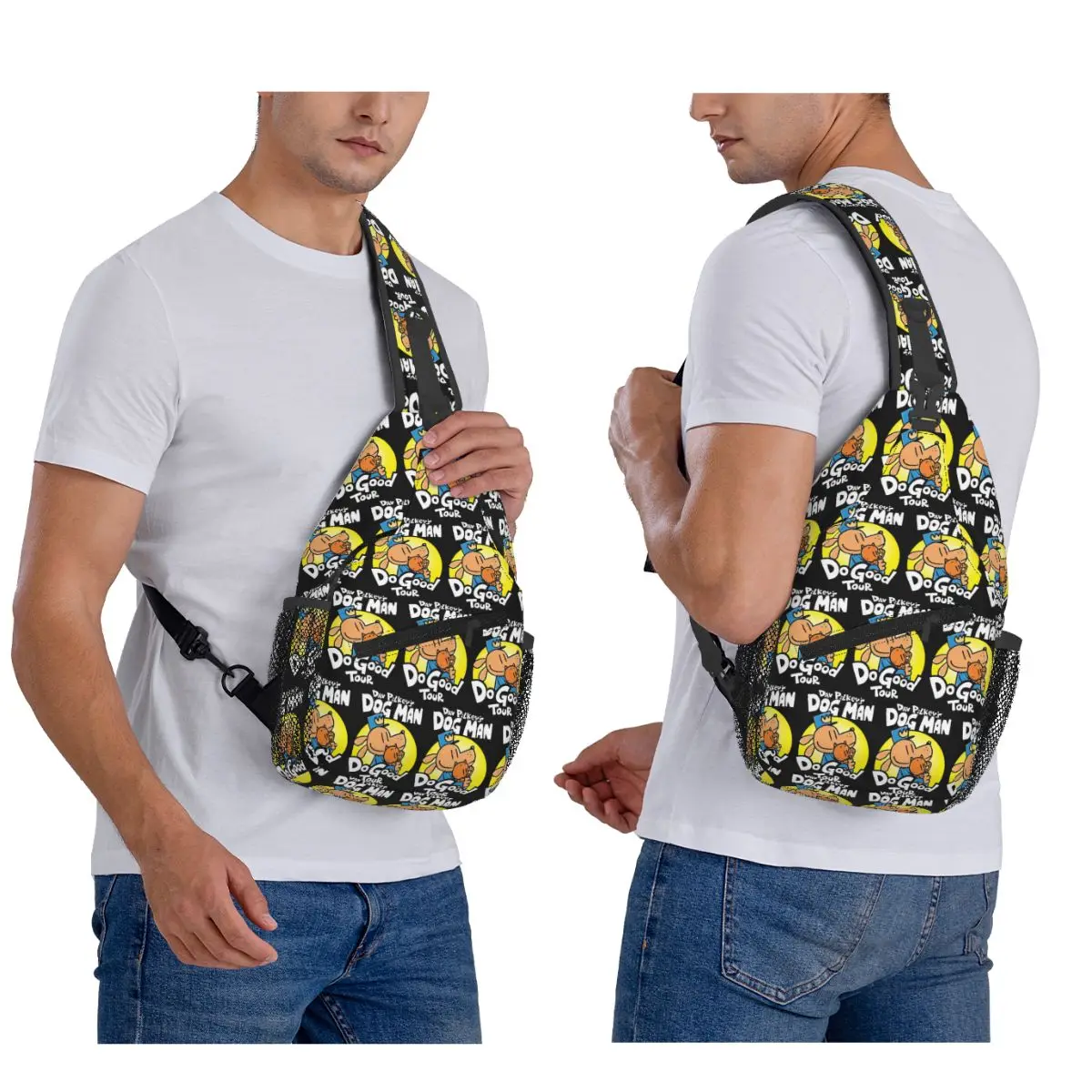 

Dog Man Do Good Tour Chest Bag Men Sling Crossbody Backpack Chest Bag Travel Hiking Daypack Shoulder Bag