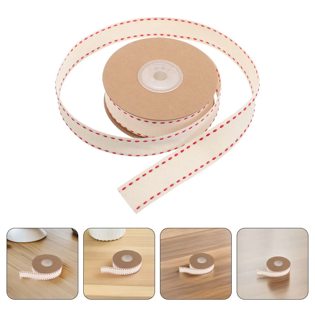 

2Pcs 10 Yards 2Cm Wide Dotted Cotton Stripe Ribbon for DIY Craft Projects Present Wrapping Bow Making Hair Ribbon Sewing Trim