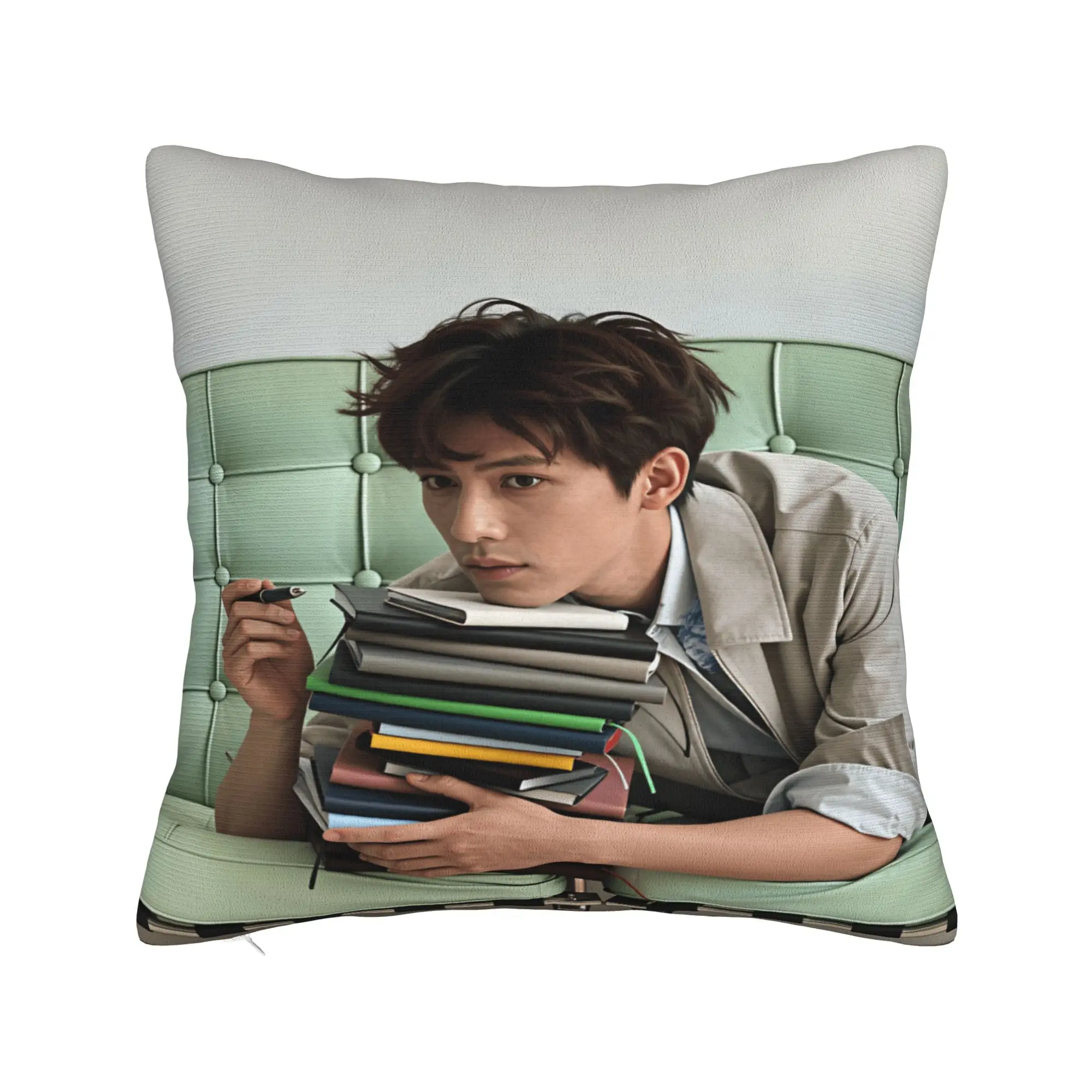 Pillow Cover Wang Anyu Actor  Retro Trendy Pillow Case For Sofa Home Decor Pillowcases