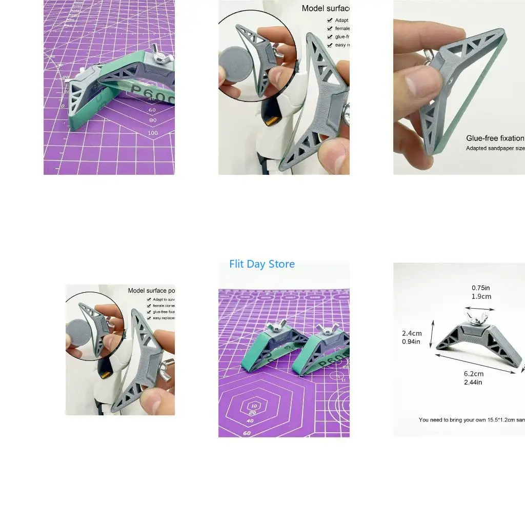 F92C Advanced Model Building Sanding Tool Handheld Sander For Seamlessly Curved Surfaces Refinement for 1.2x15.5.0cm Sandpaper