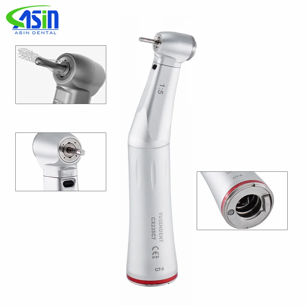 

COXO CX235 C7-5 1:5 Speed Increase Contra Angle Led External Water Dental Low Speed Handpiece Led Contra Angle 1:5 Handpiece