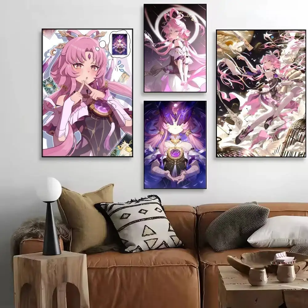 Anime Game Honkai Star Rail Fu Xuan Posters High Quality Self-adhesive Wall Art Decorations Color Prints Sticky