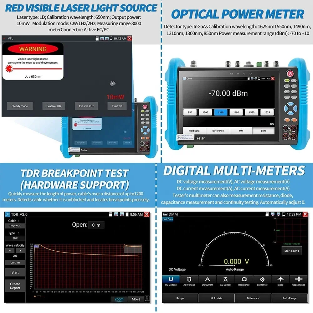 Original novo!!IP·C-9800M·OVTA·DHS Pl·us+ Testador CCTV com tela de toque IP·S de 7 polegadas