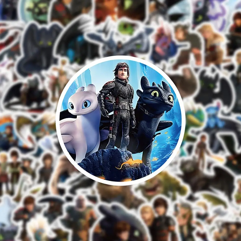 50/100piece How To Train Your Dragon Light Fury Toothless Anime DIY stickers Kawaii Compute Mobile Phone Water Cup Cute Sticker