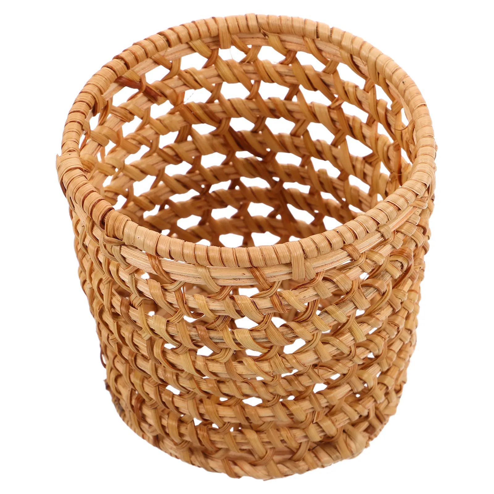 اليدوية الروطان حامل قلم متعدد الوظائف تخزين سطح المكتب ماكياج المنظم خمر تصميم مكتب الغرور سطح المكتب سلة