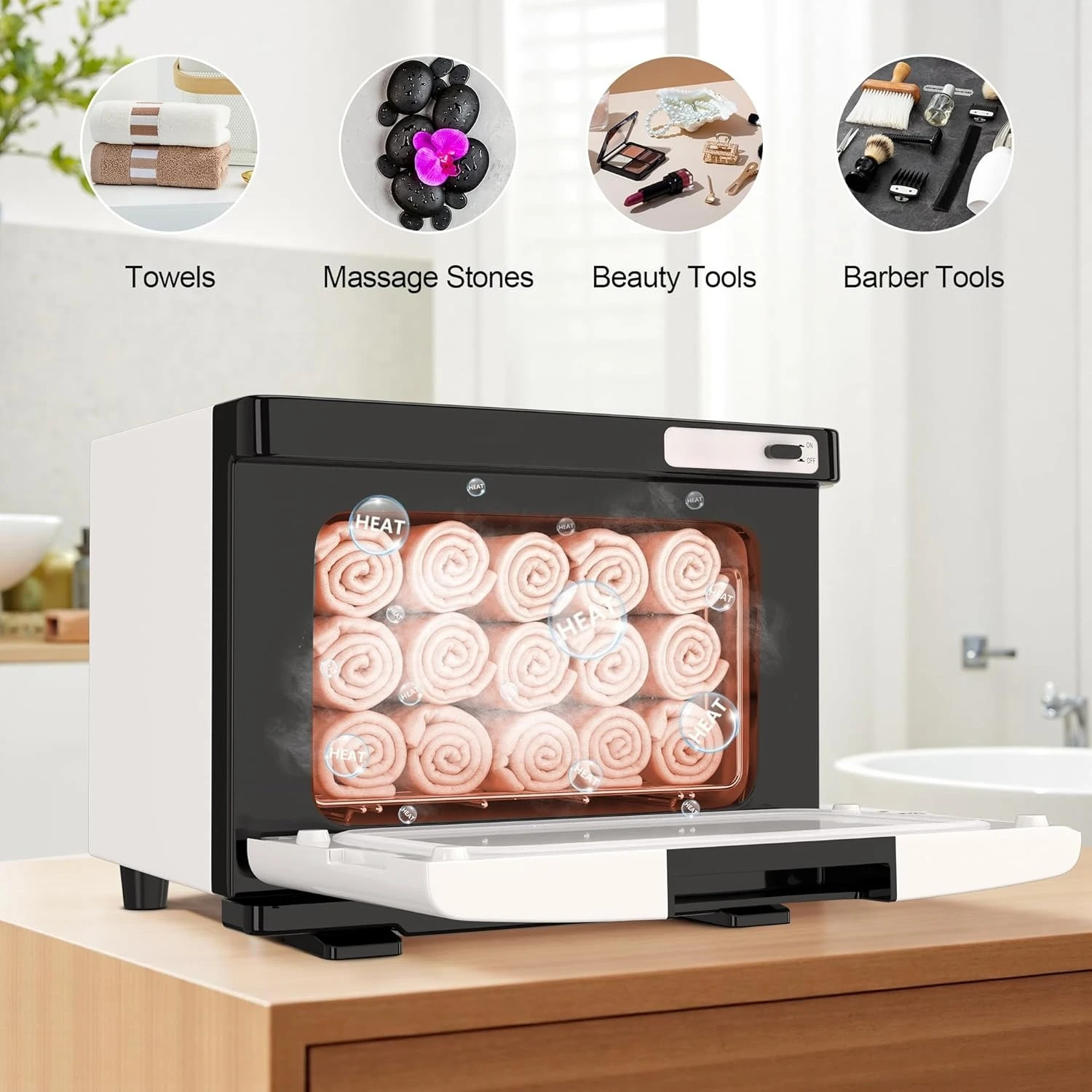 

Towel Warmer, 8L Towel Warmer Cabinet Can Hold 9 Wet Facial Towels,Hot Towel Heater Use for Spa, Hair Beauty, Salon