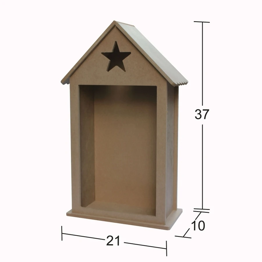 L347 Star Home Bibloluk Wood Rack, Can Be Painted Wall Rack