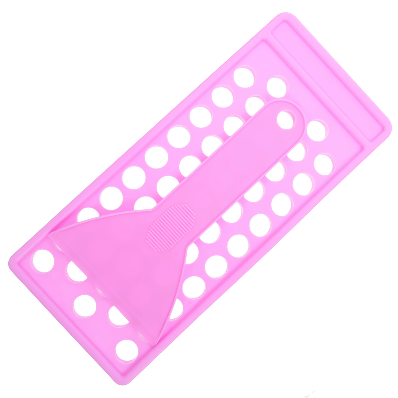 1Set Lipstick Filling Tray Selected PP Material Easy Use DIY Lip Balm Holder Spatula Kit 50 Holes Makeup Filling Tray Portable