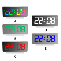 Electric Alarm Clock LED Rechargeable Bedroom Thermometer Snooze Mirror Multifunctional Sleeping Clocks  Colorful Screen