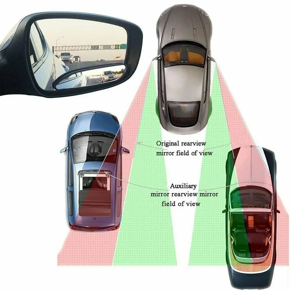 2x Blind Spot Mirror Auto Wide Angle Convex Rear Side View Car Truck Suv Exterior Rearview Mirror New 2024