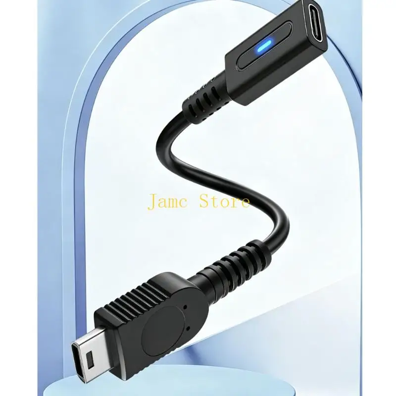 LX0B Type C Female To Game Charging Cable With Intelligent Chip And LED For Game Consoles Microed Consoles