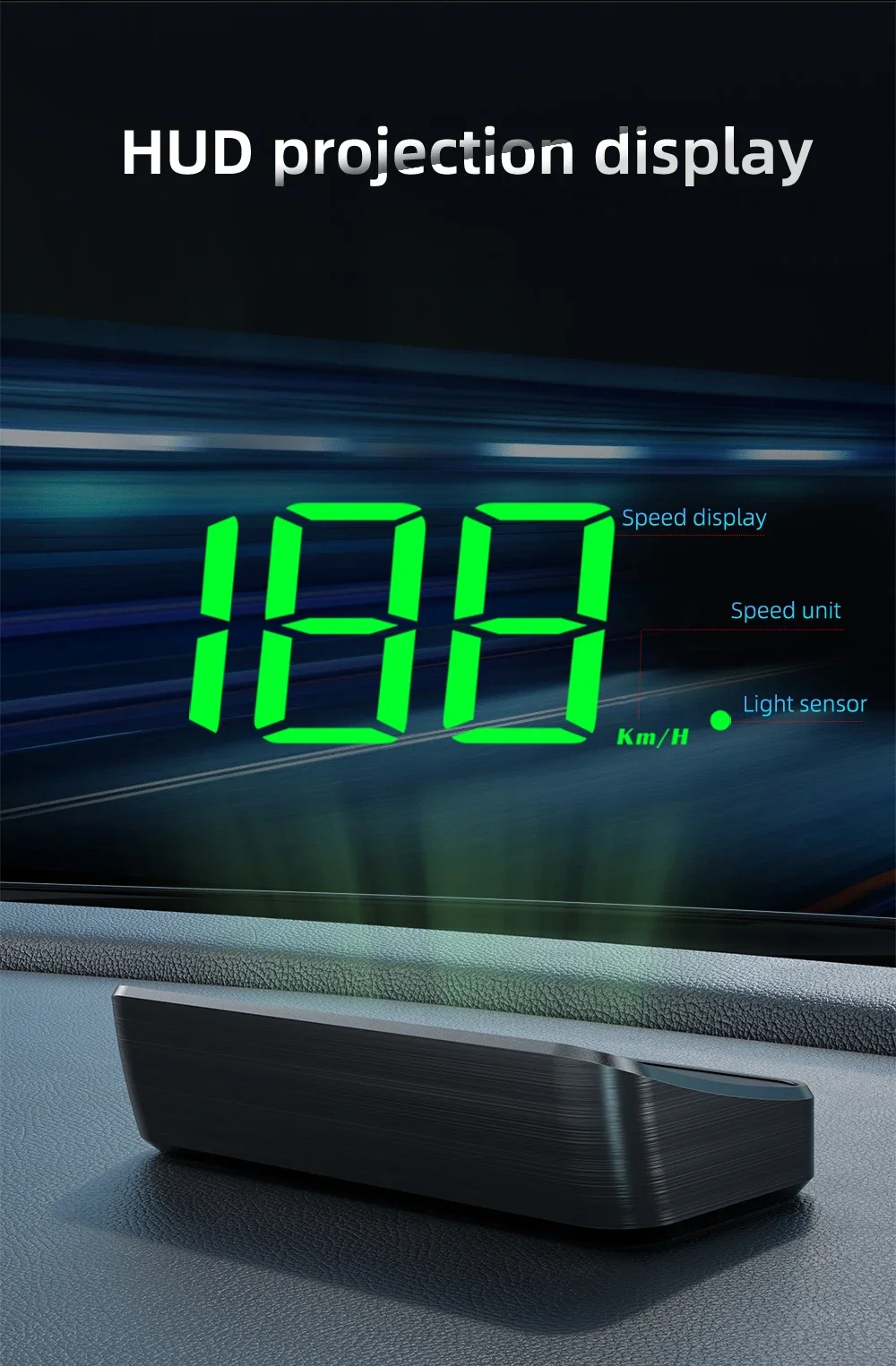 M2 Head-Up-Display Auto-GPS-Tachometer KMH HUD Universelles USB-Kabel Plug & Play GPS & Beidou Dual-Satellitensystem – Detail 11