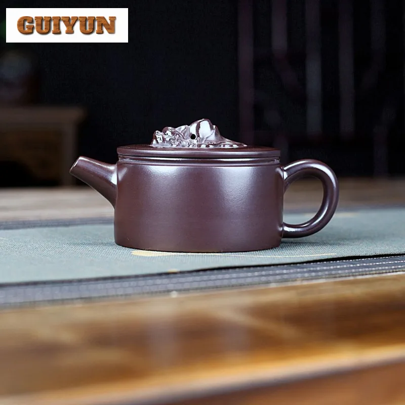 

240ml Creative Yixing Purple Clay Teapots Handmade Large Caliber Pot Raw Ore Antique Red Mud Kettle Zisha Tea Set Tea Ceremony