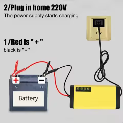 12V 2A Car Battery Charger 220V LED Display Lead Acid Battery Charger Universal Puls Repair Power Adapter Lead Acid Battery