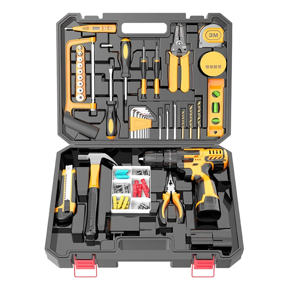 Hardware Electrical Power Combo Kit Cordless Herramientas Drill Machine Set Other Hand Wrench Tool Box Set Tools Kit Tool Sets