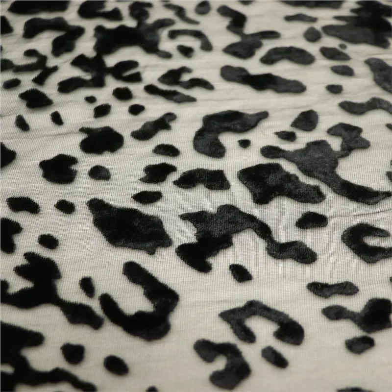 Vestido de dormir tejido de viscosa y brocado, tejido de terciopelo con flores podridas de un solo color, textil para mujer