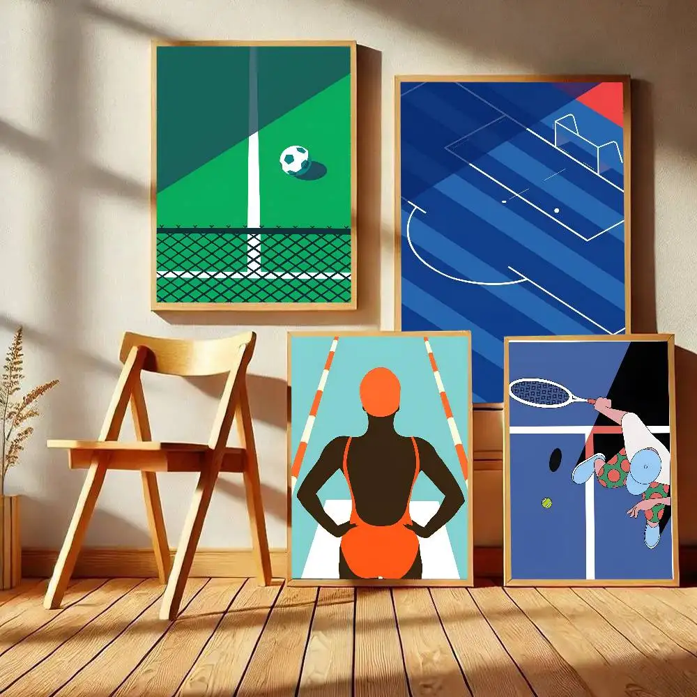 Basketball Football Tennis Court Pool Nordic Poster Art With Prints Home Bedroom Living Room Decoration Gift