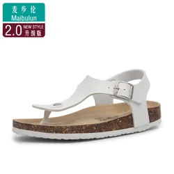 Gesp Platte Kurk Slippers Zomer Strand Flip-Flops Romeinse Sandalen Outdoor Koppels Schoenen Mens Comfort Slippers Plus Size 45