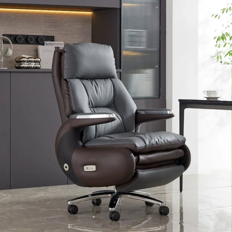2026 Luxury Manual Lunch Break Leather Office Chair High Quality Office Furniture Chairman CEO Manager Comfortable Office Chair