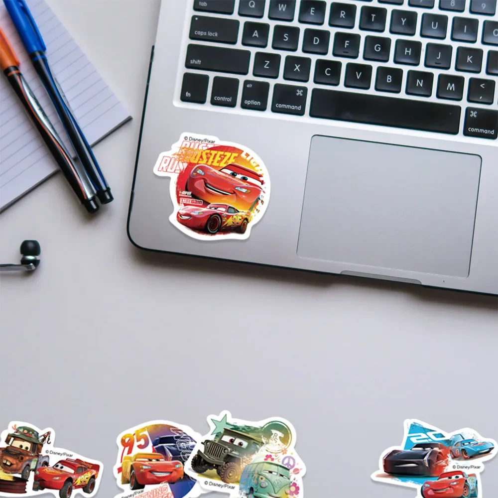 50PCS Disney Cartoon Cars Lightning McQueen Stickers Movie Anime Decal Guitar Laptop Cute Kawaii Sticker Pack Kids Girl Toy