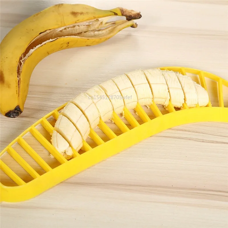 Plastic Banana Slicer Cutter Fruit Vegetable Tools Salad Maker Banana Chopper Kitchen Tools Cooking Cut Banana Splitter Gadgets