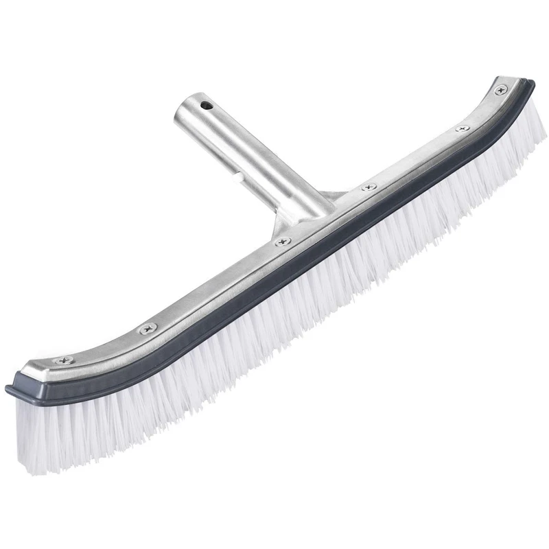 A26F-Swimming Pool Brush Head, 18-Inch Polished Aluminum Brush Head, For Cleaning Walls And Tiles (Not Including Poles)