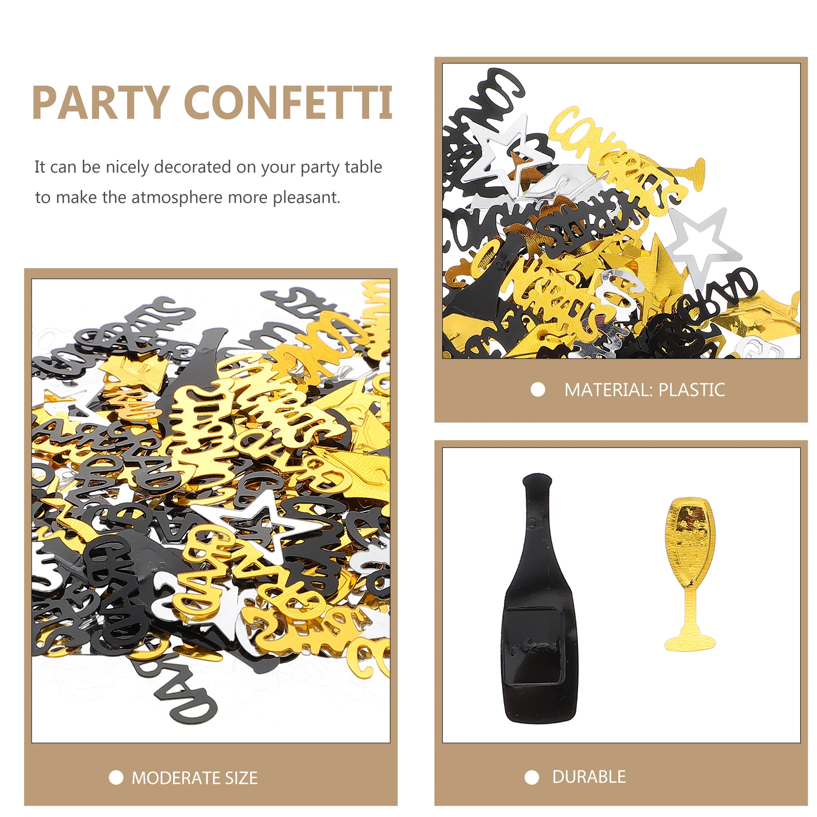 

2 Packs Graduation Confetti Sturdy Plastic Centerpieces Table Decorations Party Supplies Festive Sequins Scatter