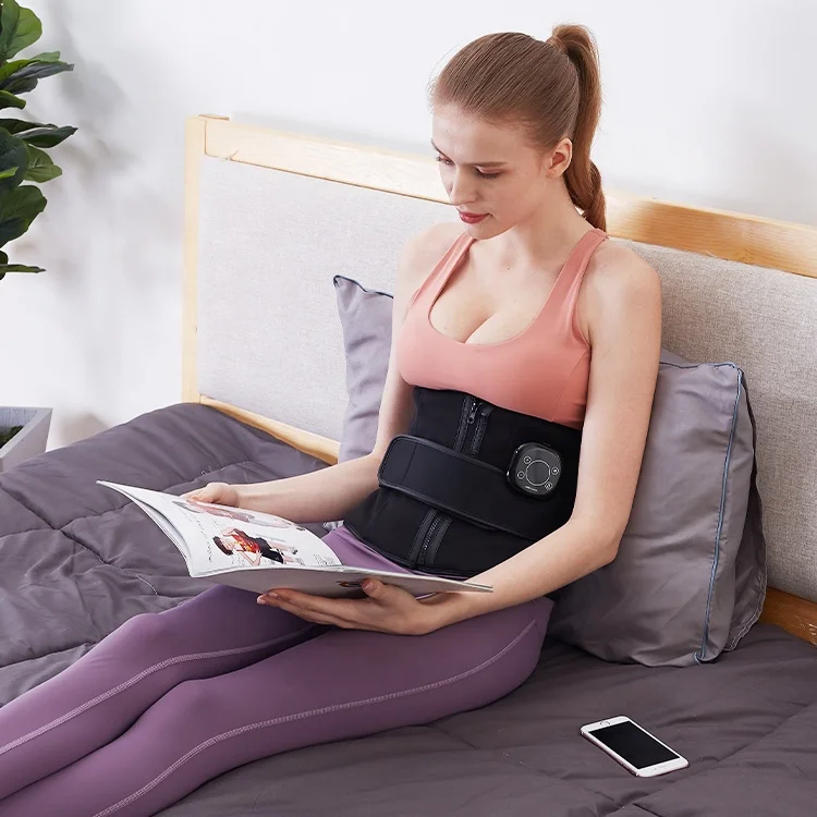 EMS Electric Heating Vibration Slimming Belt, Abdominal Waist Belly Stomach Massager, Fat Burn Reduce, Weight Loss Fitness Tool