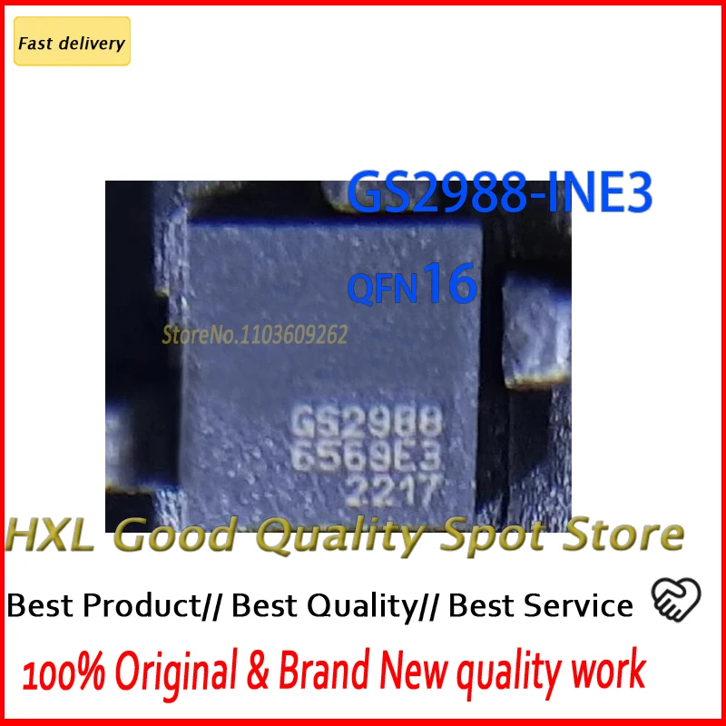 100% Brand New Original 5~10PCS GS2988-INE3  GS2988 QFN16 Linear video processing chip