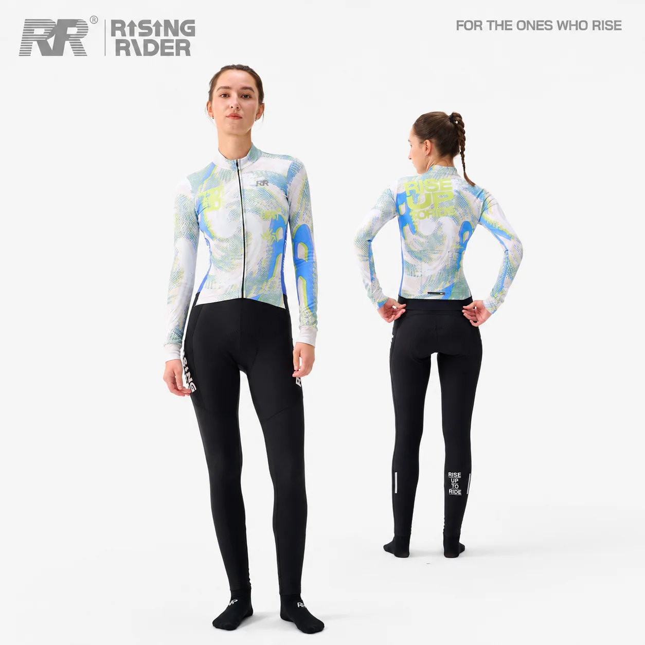 RR Endless Spin New Women’s Long Sleeve Autumn/Winter Fleece Road Bike Tight Cycling Jersey