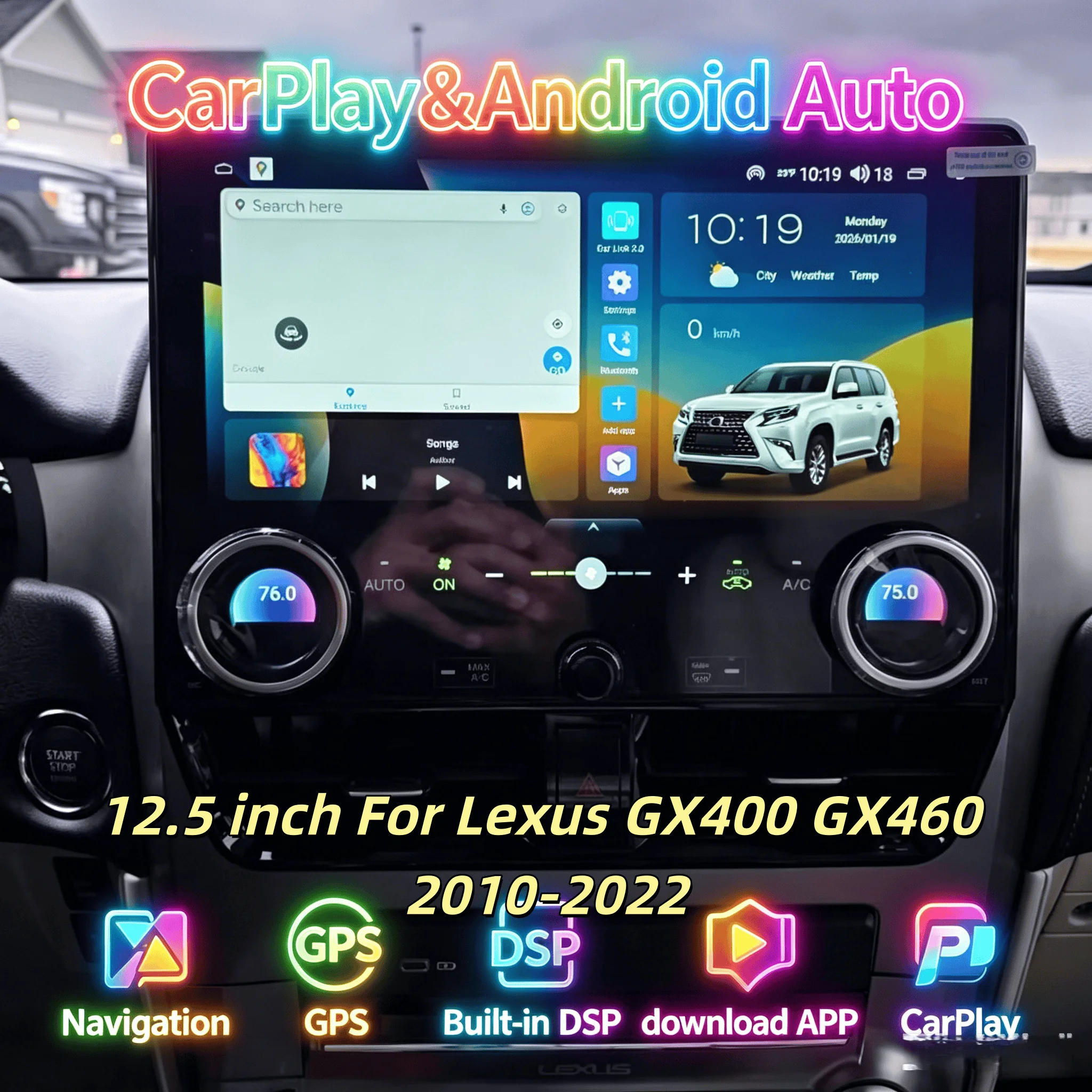 

12.5inch All-new Car Radio Android For Lexus GX400 GX460 2010-2022 CarPlay GPS Stereo Car Multimedia Video Player Head Unit