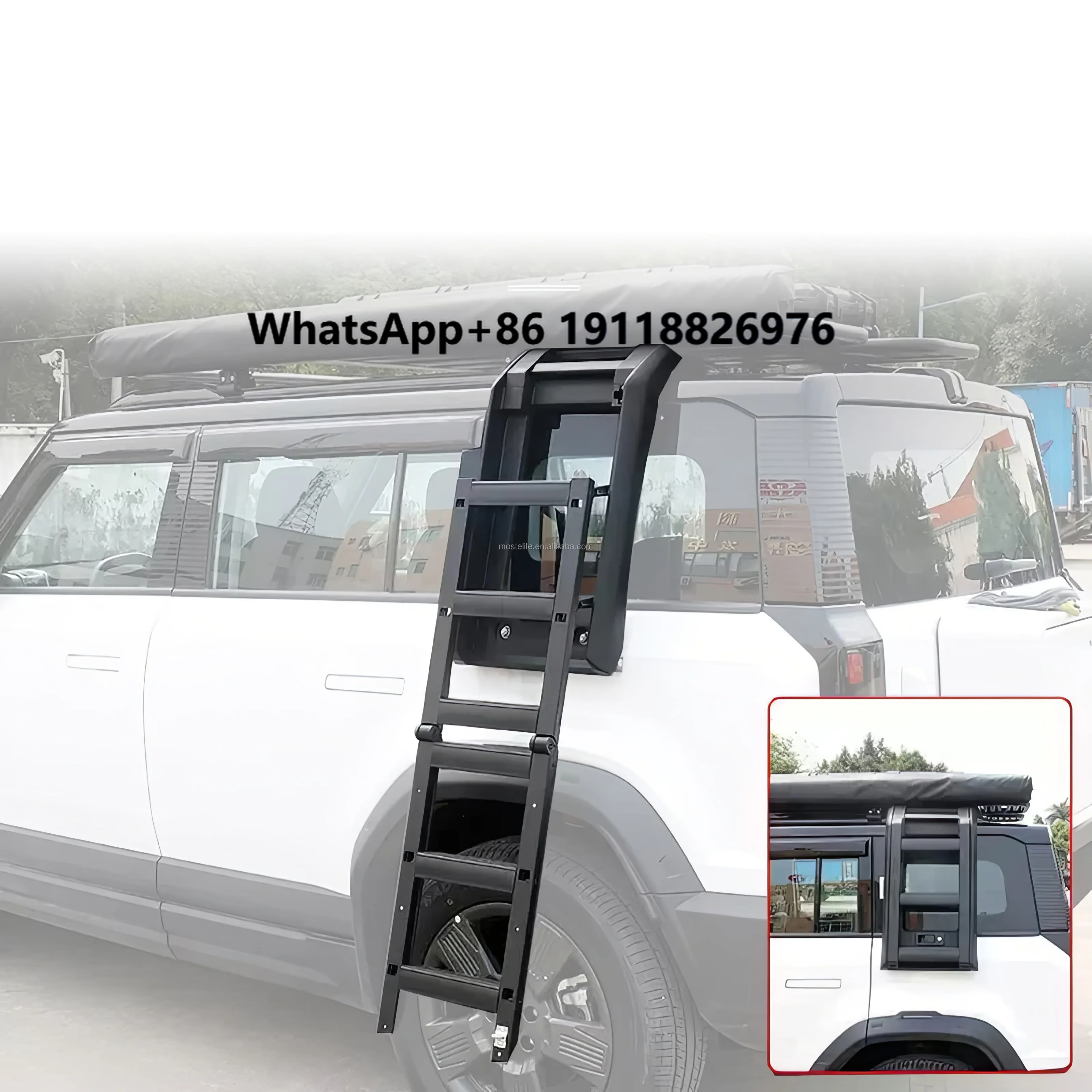 

High Quality Car Modification Accessories Aluminium Alloy Climbing Foldable Side Ladder for Chery ICAR 03