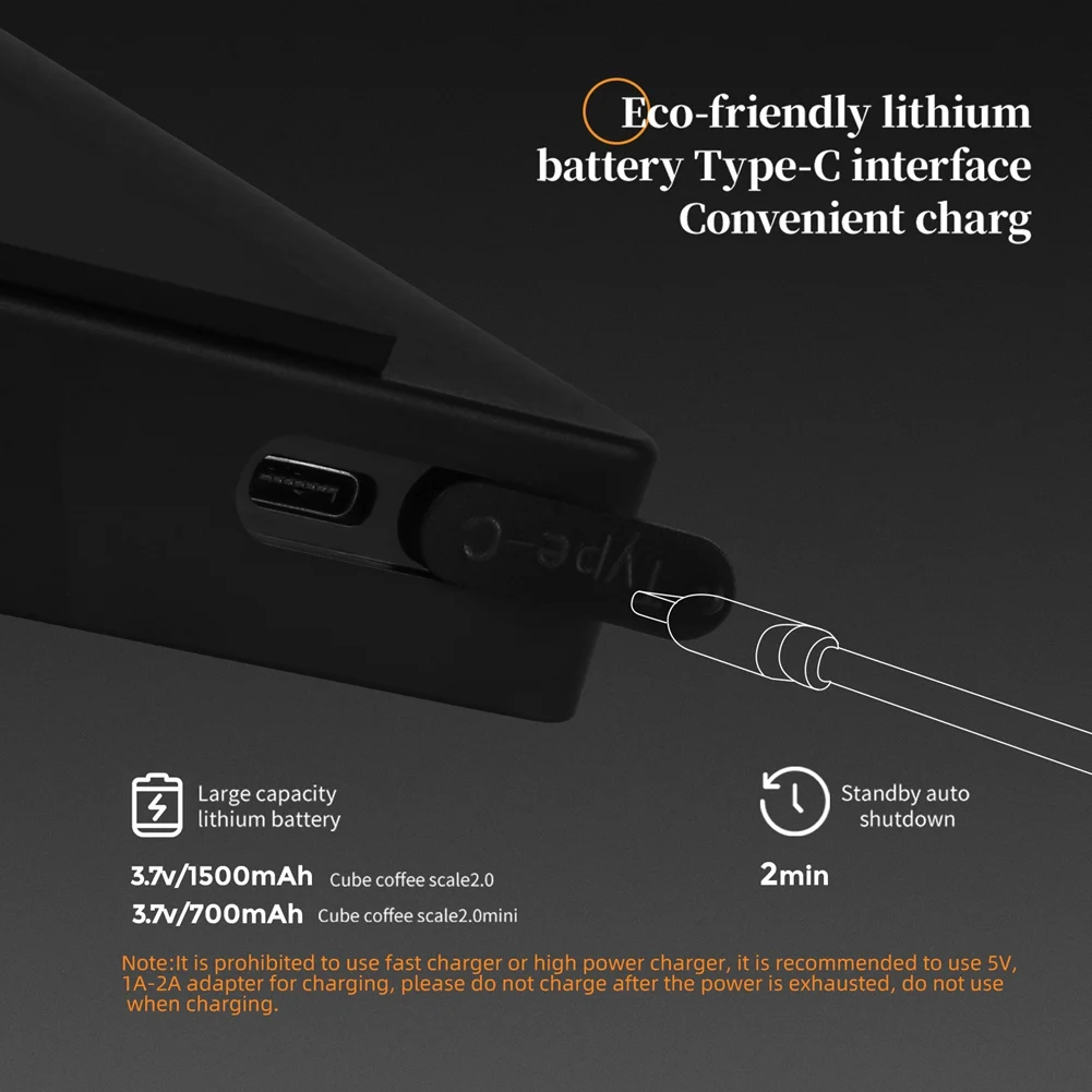 RALCA-Home Accessories Digital Kitchen Coffee Scale High Precision Electronic Scale Cyclic Rechargeable Espresso Indicator